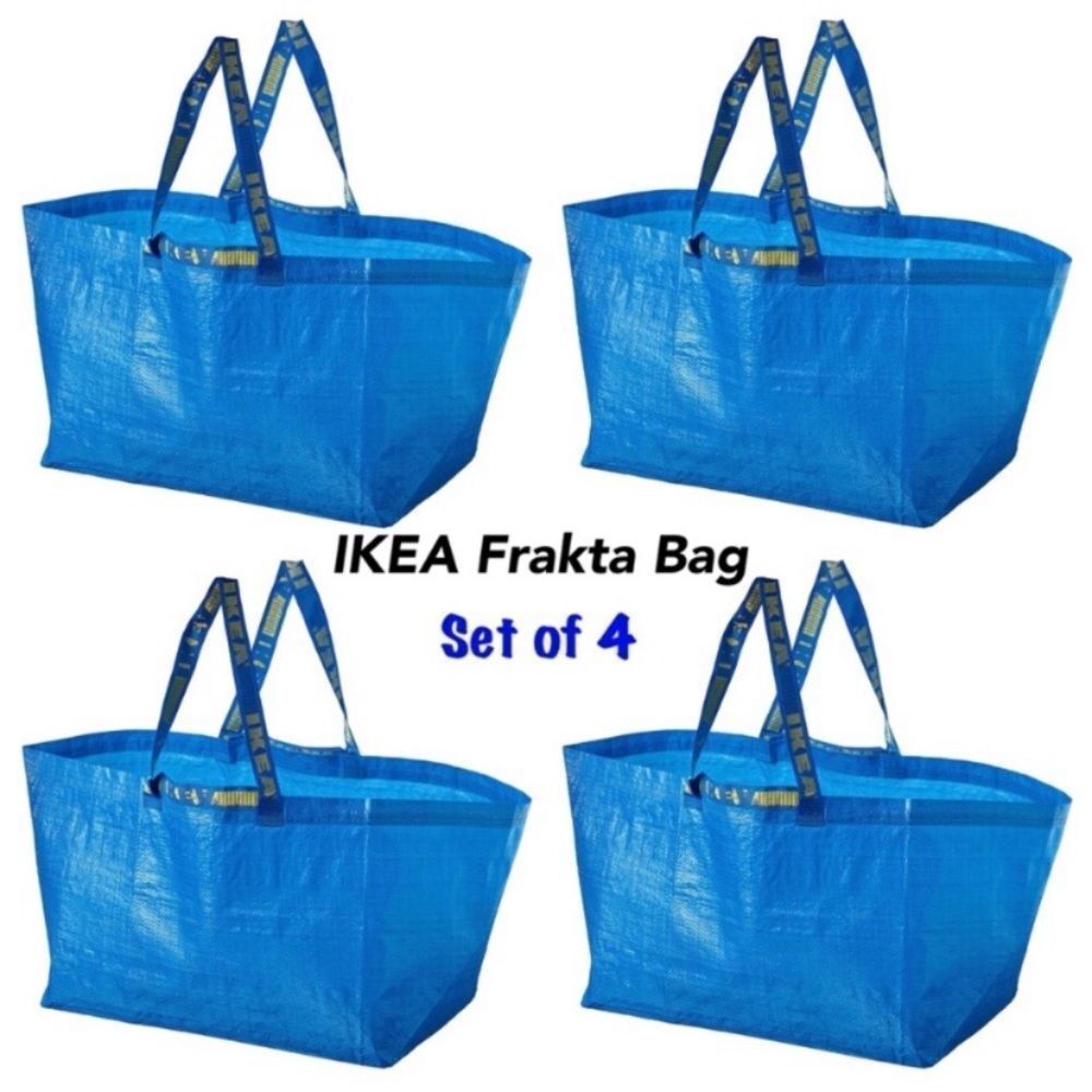 Frakta Large 19 Gallon Blue IKEA Bags, Set of (4)